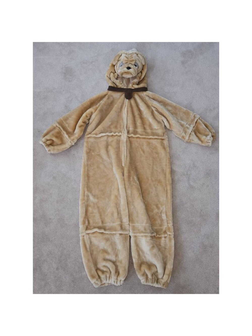 Chosun Brown Dog Puppy Halloween Costume Hooded Size 7-8 Approx 50" Pug Bulldog